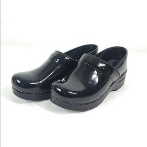 Dansko Black Patent Leather Professional Clogs